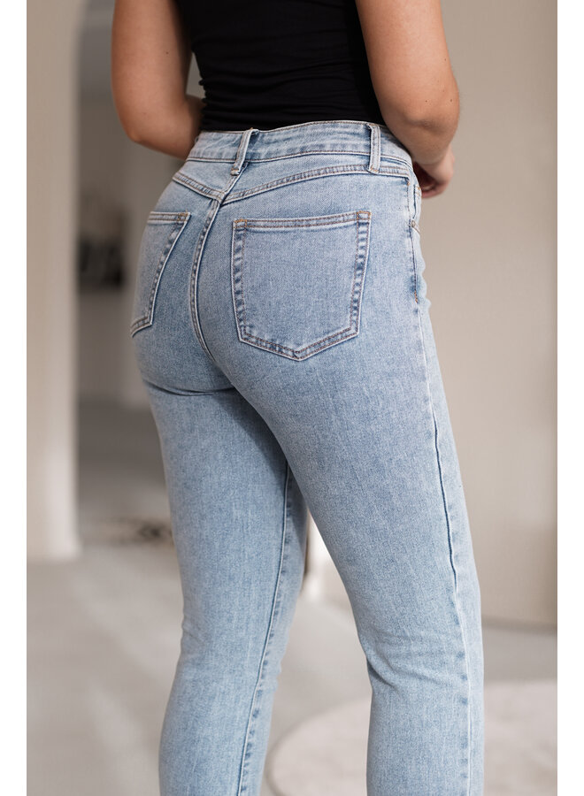 Mom jeans met 3/4 model en stretch