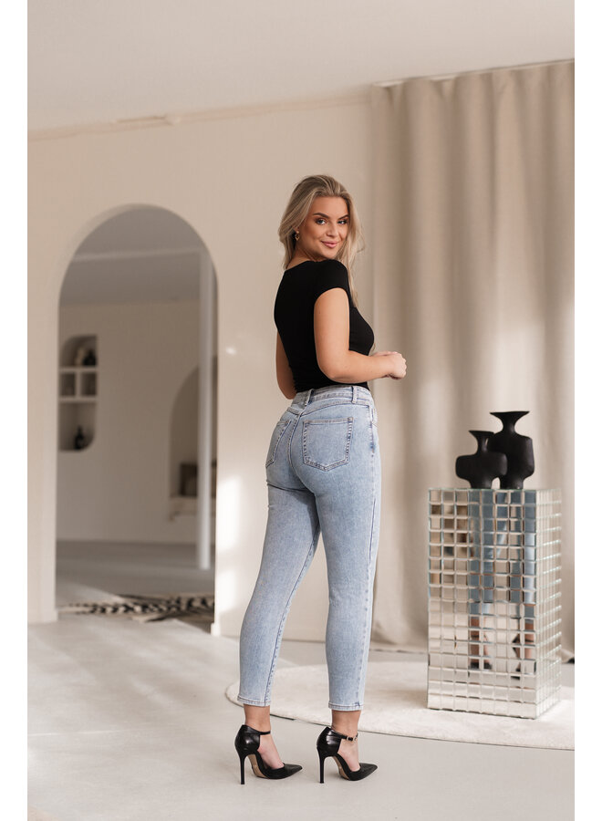 Mom jeans met 3/4 model en stretch