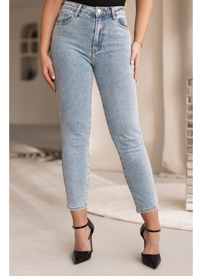 Mom jeans met 3/4 model en stretch