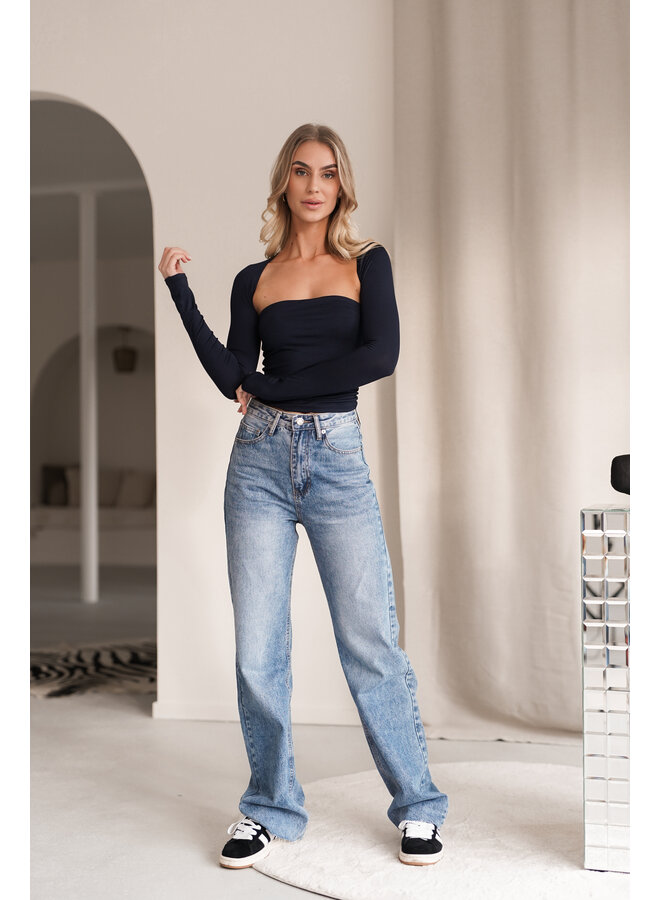 Wide leg jeans tall blauw