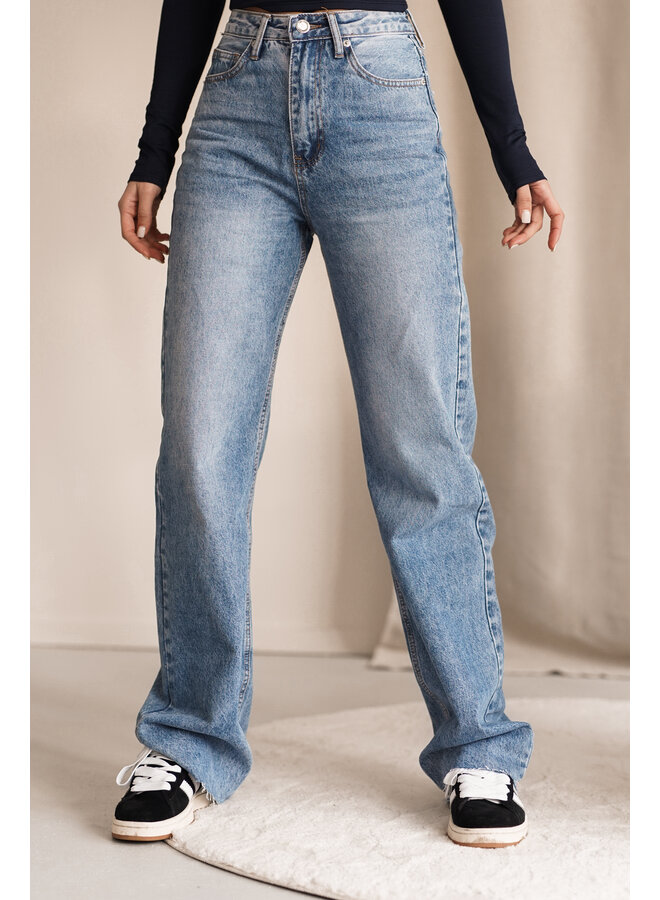 Tall wide leg jeans blauw - Devia