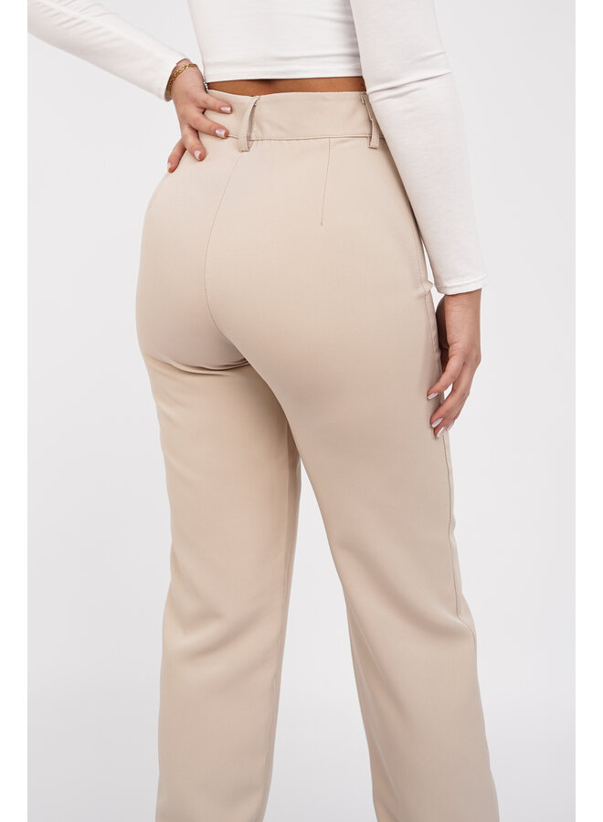 Pantalon sand dames met wijd model