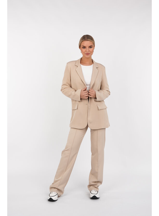 Pantalon sand dames met wijd model