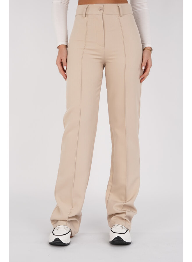 Pantalon sand dames met wijd model