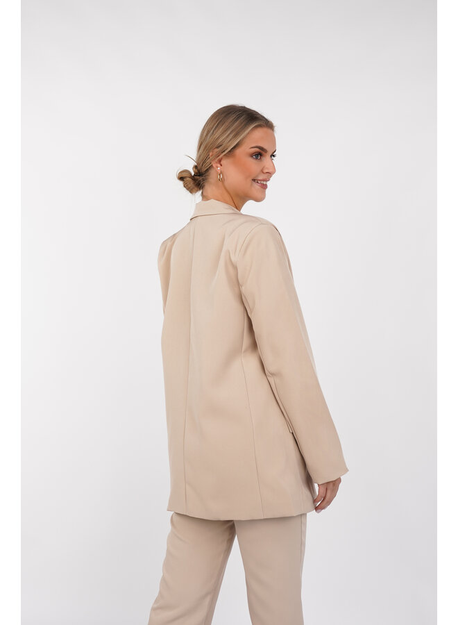 Oversized blazer sand met lange mouwen