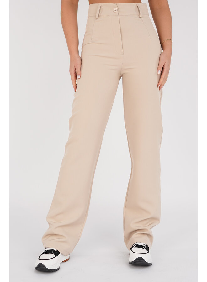 Pantalon met wide leg model sand