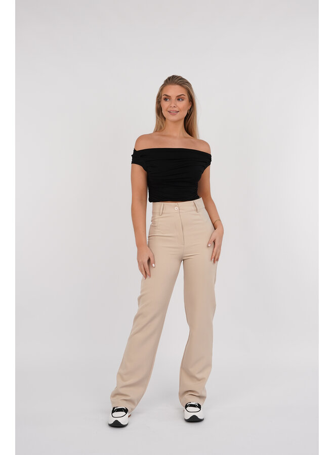 Pantalon met wide leg model sand