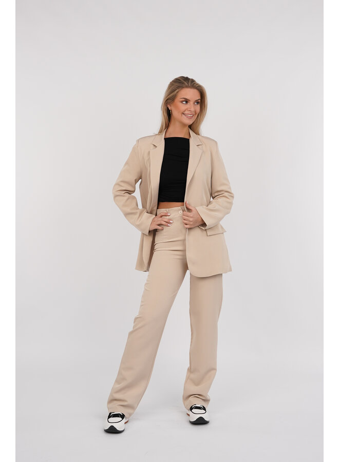 Pantalon met wide leg model sand