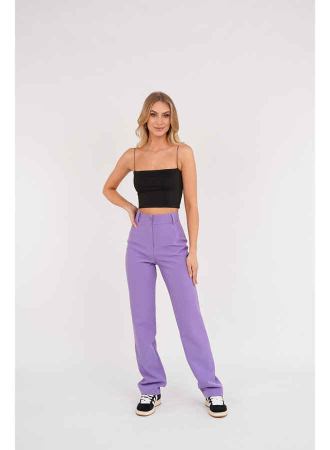 Pantalon met wide leg model paars