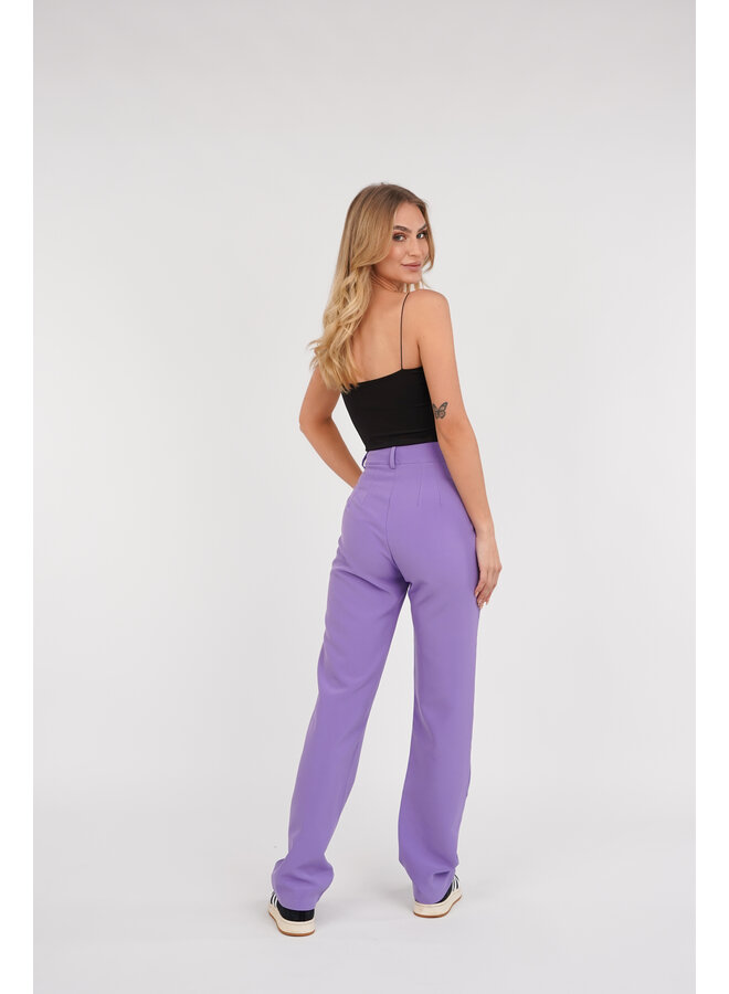 Pantalon met wide leg model paars