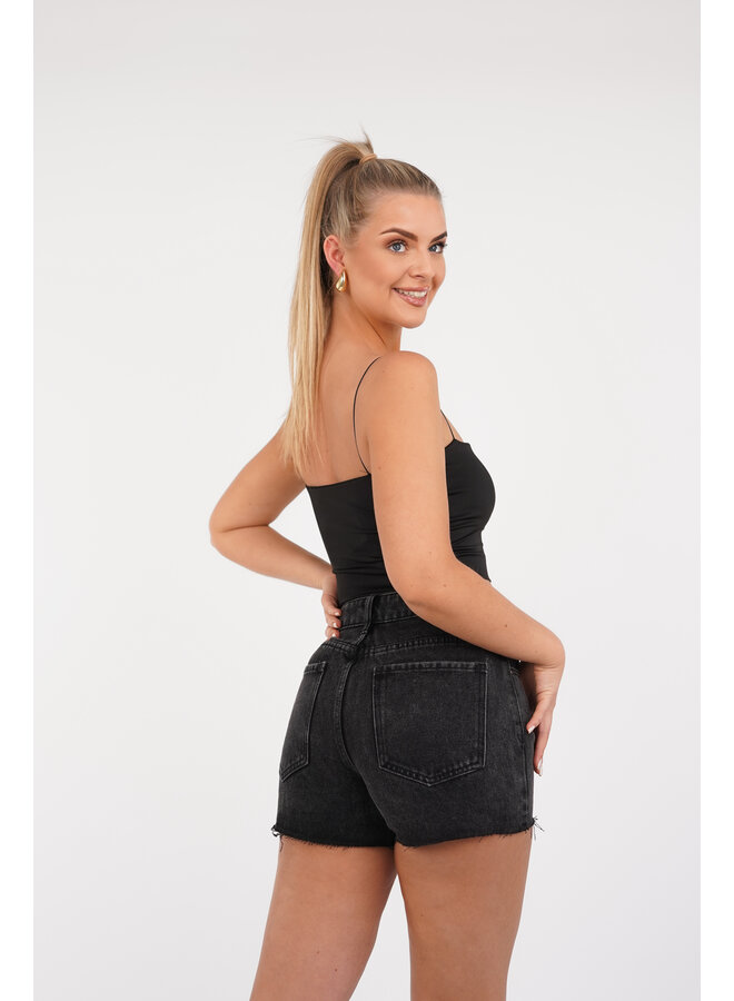 Denim short zwart