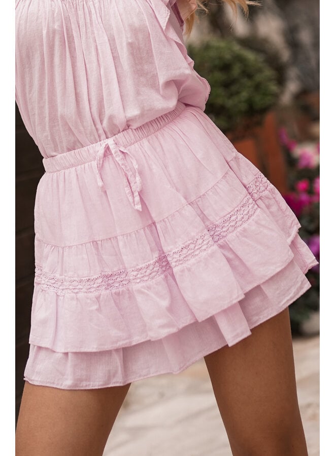 Ruffle skort licht roze - Cherry