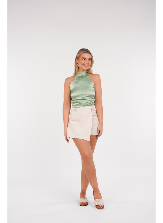 Halter top satijn mint groen