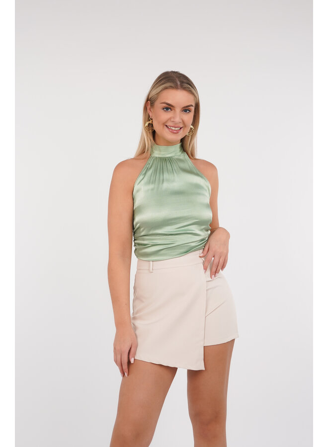 Halter top satijn mint groen