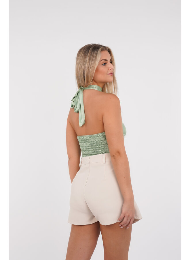 Halter top satijn mint groen