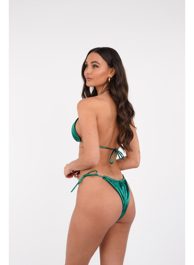 Triangel bikini satijn met cover up groen