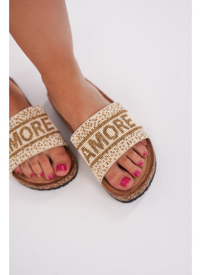 Amore slippers beige - Mora