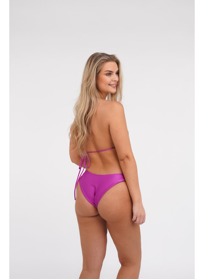 Triangel bikini paars met brazilian broekje en  cover up