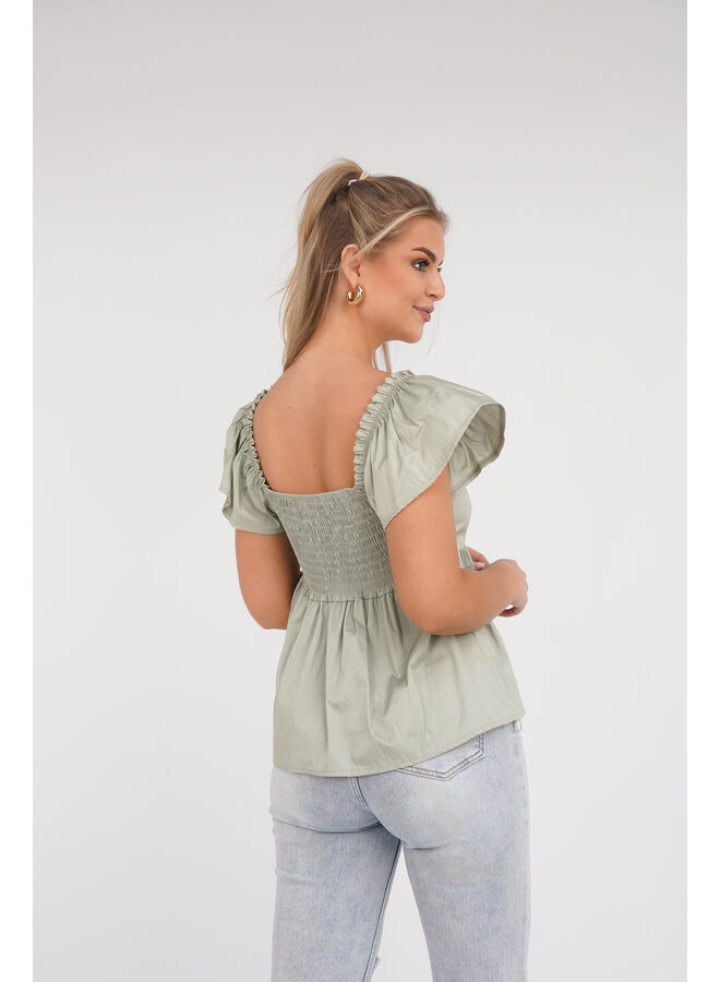 Peplum top mint groen