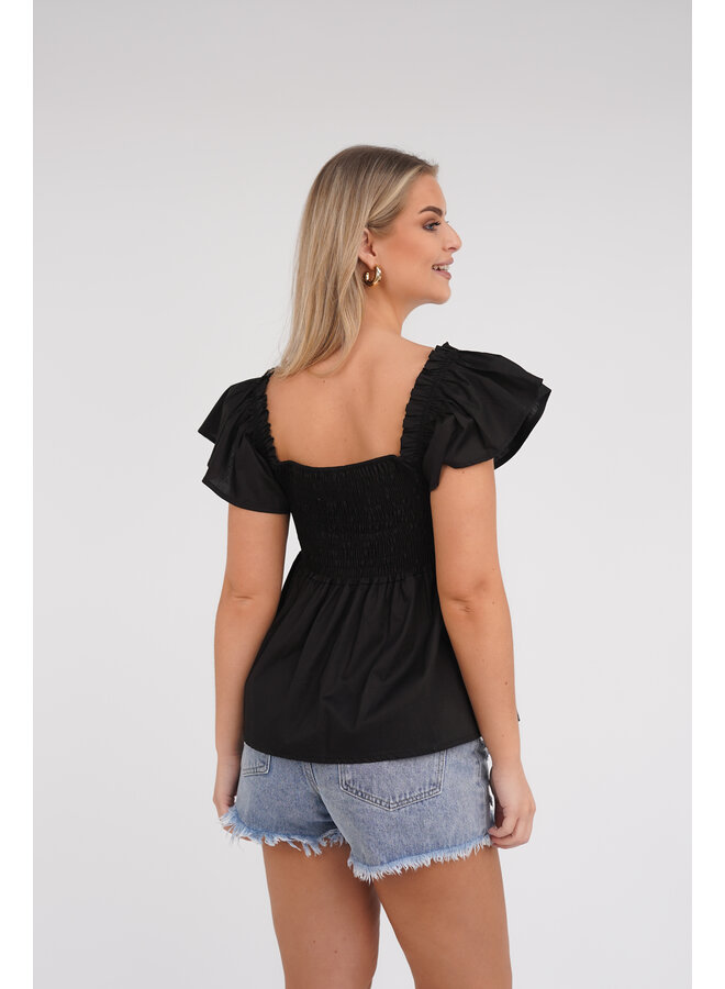 Peplum top zwart