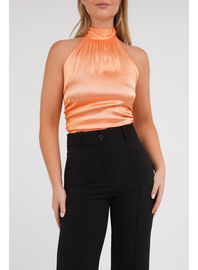 Halter top satijn oranje