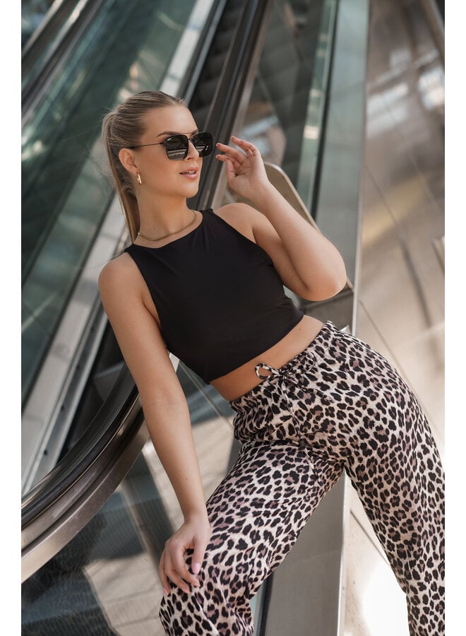 Jogger met straight leg model leopard