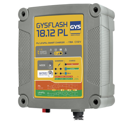 GYS druppellader GYSFLASH 18.12 PL | 12V 7/12/18A 300W