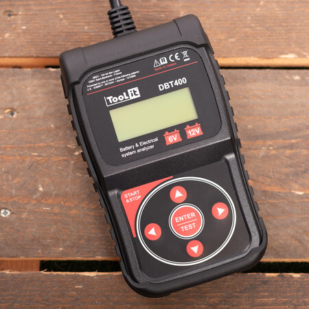 TooLit accutester DBT 400 voor loodaccu's 6/12/24V | 7-230Ah | LCD | Multifunctioneel