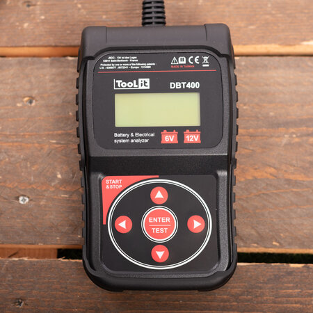 TooLit accutester DBT 400 voor loodaccu's 6/12/24V | 7-230Ah | LCD | Multifunctioneel