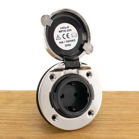 Ratio Walstroom stopcontact/ outlet 16A RVS