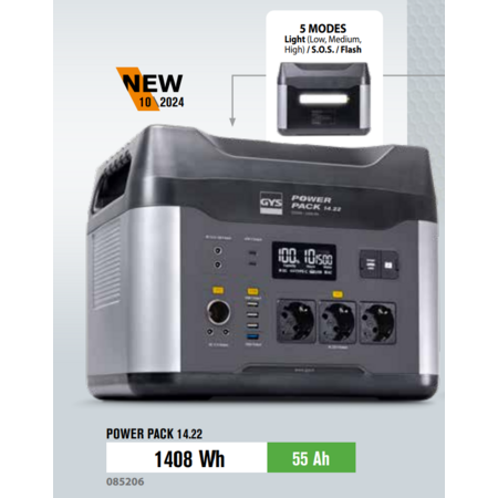 GYS Mobiel Power Station POWER PACK 14.22 12V/230V