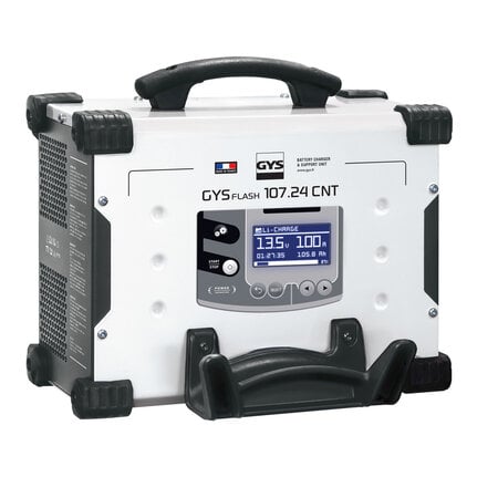 GYS acculader met voeding GYSFLASH 107.24 CNT FV | USB / SMC | 100A | 5M kabels | Muurbevestiging