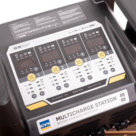 GYS Multicharge station 4x10A 6V/12V voor (vier) accu's Pb-Li