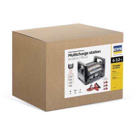 GYS Multicharge station 4x10A 6V/12V voor (vier) accu's Pb-Li