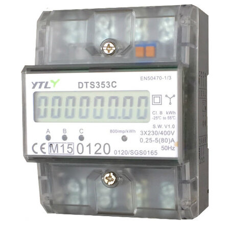 EMAT kWh meter 80A 3-fase Dinrail Digitaal MID GEKEURD