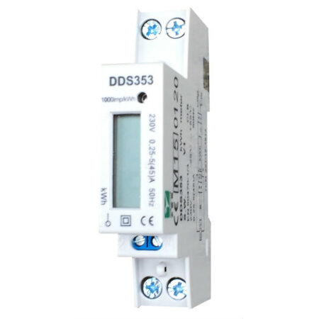 EMAT kWh meter 45A 1-fase Dinrail Digitaal MID Gekeurd