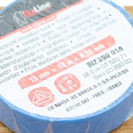 BizLine Vinyltape 15mm x 10m blauw