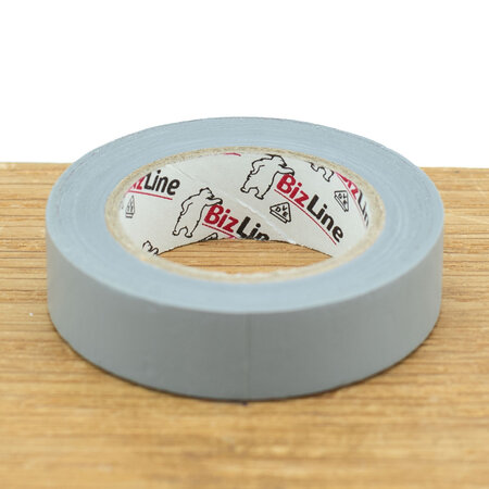 BizLine Vinyltape 15mm x 10m grijs