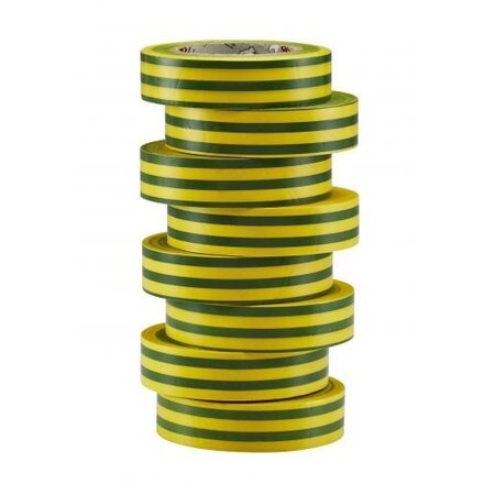 BizLine Vinyltape 15mm x 10m groen/geel