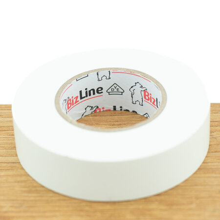 BizLine Hoogwaardige vinyltape 19mm x 20m wit