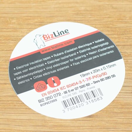 BizLine Hoogwaardige vinyltape 19mm x 20m geel/groen