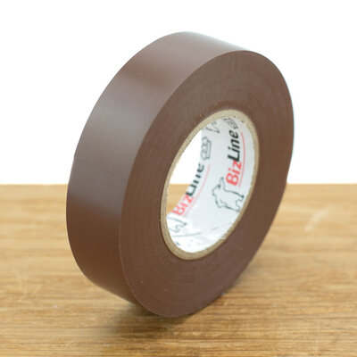 BizLine Hoogwaardige vinyltape 19mm x 20m bruin