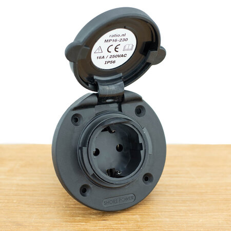 Ratio Walstroom stopcontact/ outlet 16A Kunststof Zwart