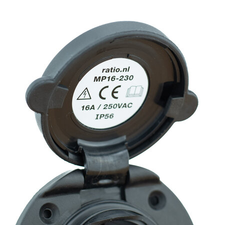 Ratio Walstroom stopcontact/ outlet 16A Kunststof Zwart