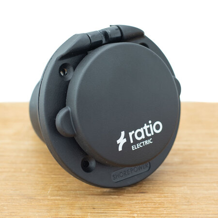 Ratio Walstroom invoer/inlet 16A kunststof - Zwart