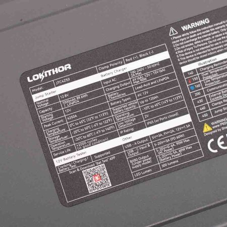 Lokithor The One JTC4250 Jumpstarter, Tester, Acculader