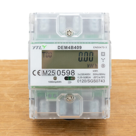 EMAT kWh meter 80A 3-fase Dinrail Digitaal MID GEKEURD