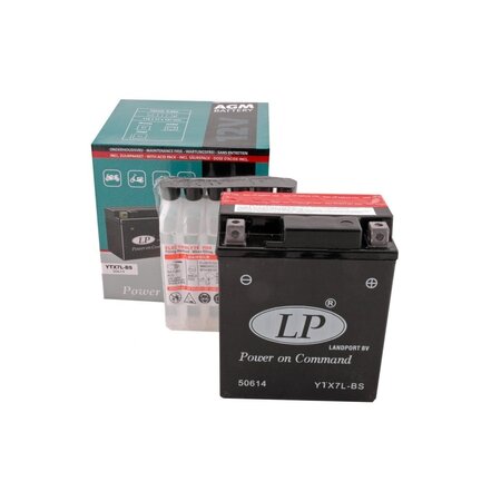 Landport Accu YTX7A-BS AGM 12V 6Ah (15 x 8,7 x 9,3 cm)