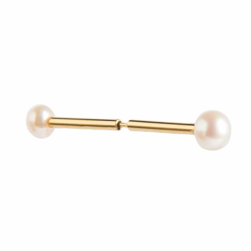 Dutch Basics 2 Pearls Stick Earring - Gold Plated Dutch Basics 2 Pearls Stick Earring - Gold Plated