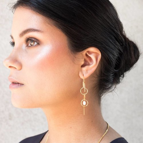 Dutch Basics Gold Plated Double Pin Earrings Dutch Basics Gold Plated Double Pin Earrings